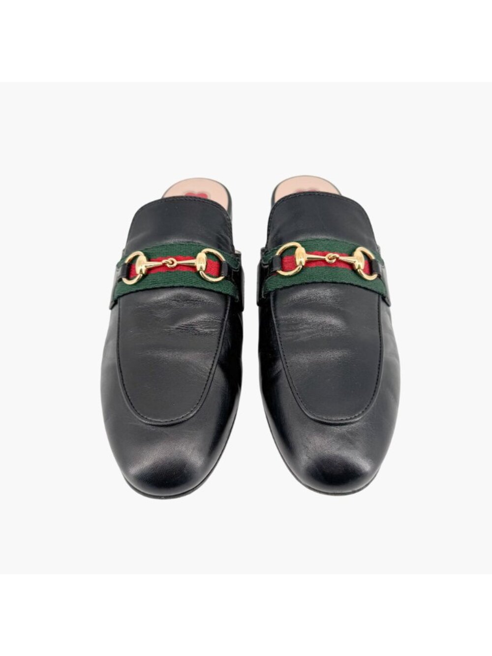 Gucci Princetown Web Stripe Horsebit Loafer Mule Size 36 US 6 Black Leather Flat - Picture 3 of 14